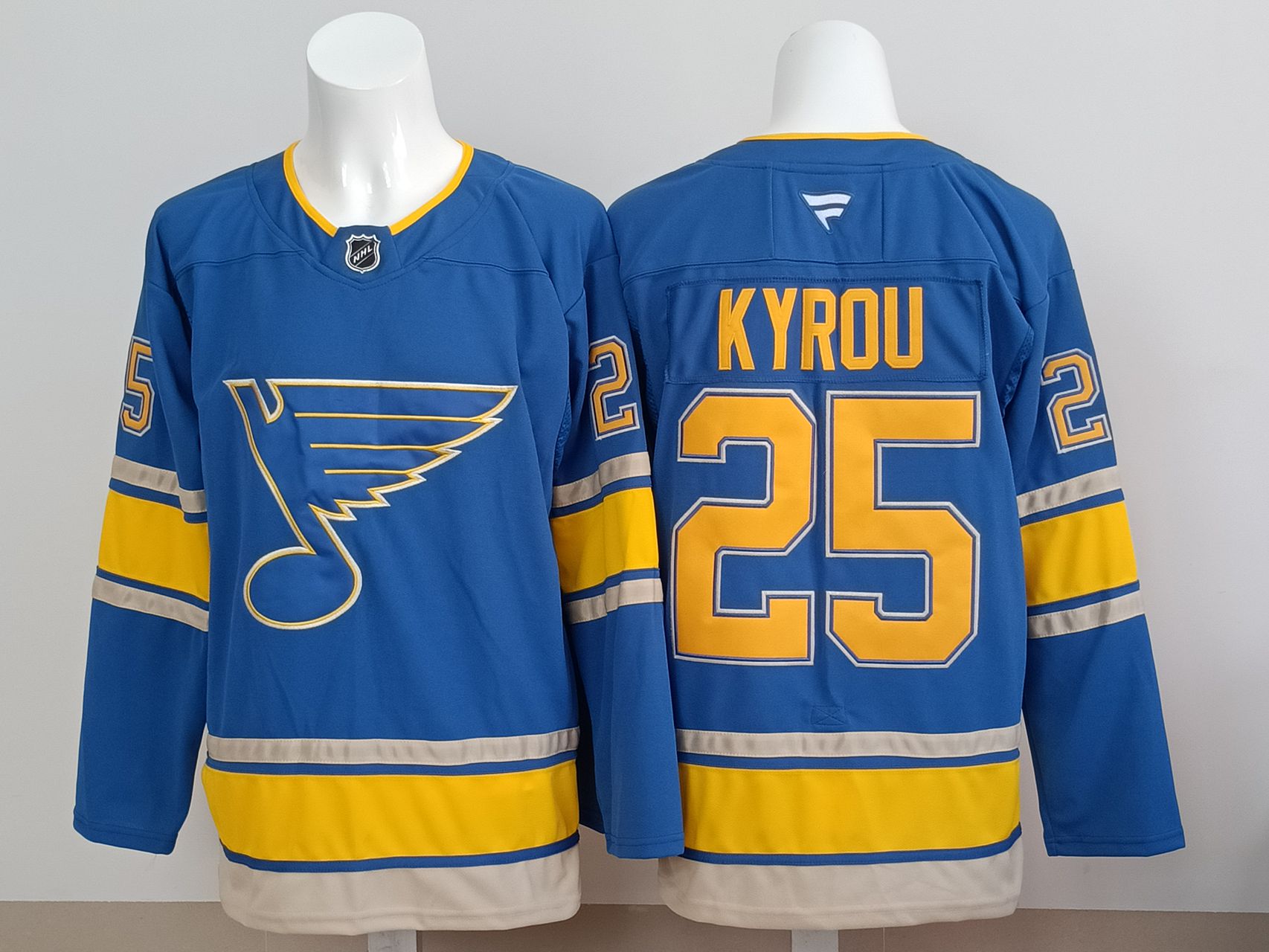 Men 2025 St.Louis Blues #25 Kyrou Blue NHL Jersey style 01